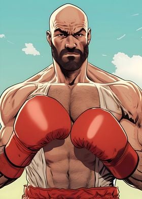 cartoon strong boxer