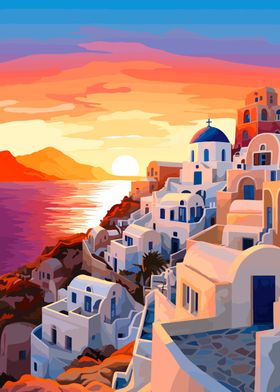 Greece Travel Sunset View