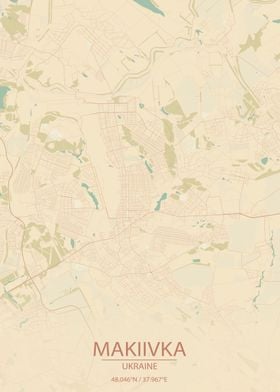 Makiivka UA Vintage Map