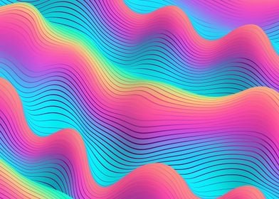 Radiant Rainbow Waves