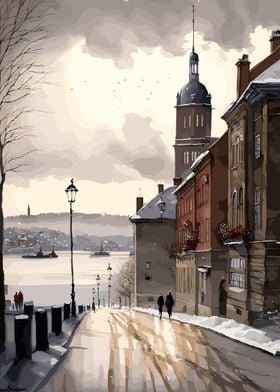 Oslo Watercolor Painting