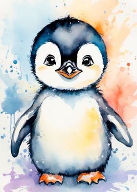 watercolor cute baby owl 