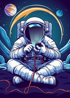 Astronaut with HandPhone