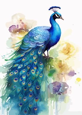 Cute Peacock Watercolor
