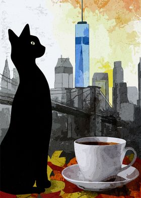 NYC Cat and a Coffee Cup