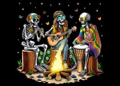 Hippie Skeletons Camping