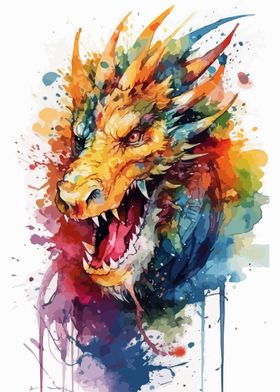 Dragon Head Watercolor