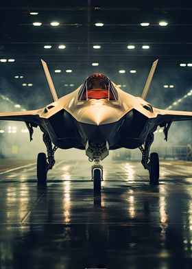 F35 Fighter Jet In Hall