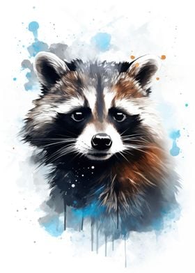 Raccoon Watercolor