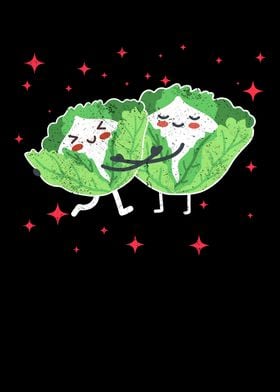 Cute White Cabbage Couple