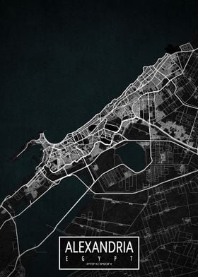 Alexandria City Map Dark