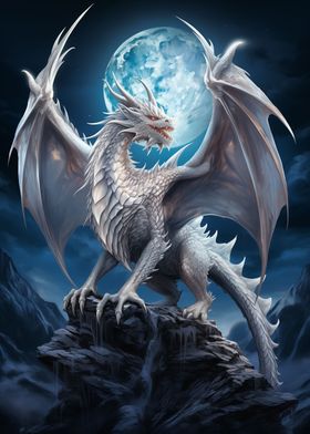 White dragon painting