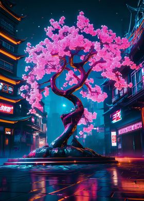 Fantasy neon Cherry Bloss