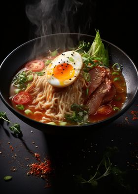 Asian pho noodle soup
