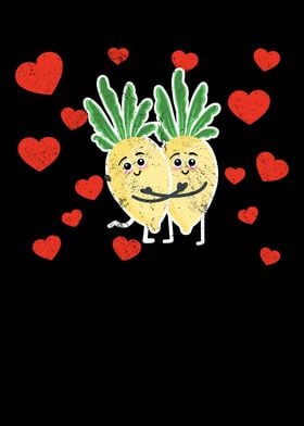 Cute Turnip Couple Hugging