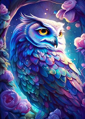 dreamy purple owl