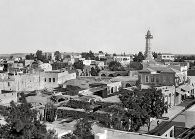 Gaza town showing Mosque