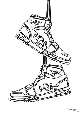 Sneakers Line Art