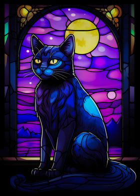 Abstract Russian Blue Cat