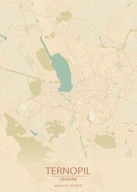 Ternopil UA Vintage Map