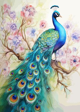 Funny Peacock Watercolor