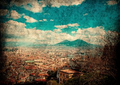 View of Naples Grunge