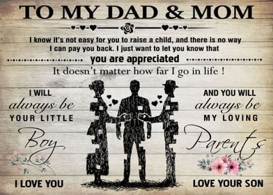 To My Dad And Mom From Son