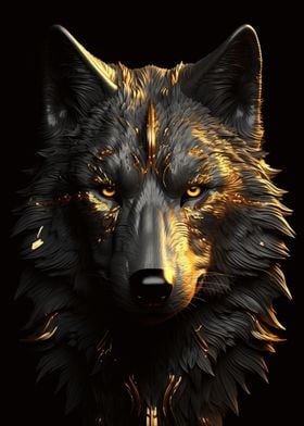 Wolf Gold Black Animals