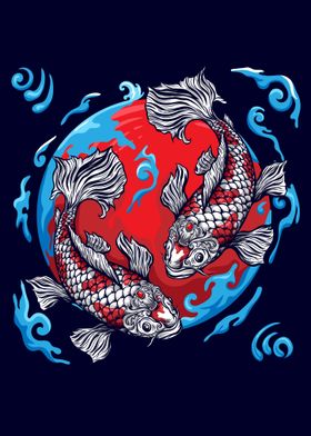 yin yang koi fish