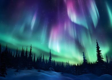 Colorful Aurora Borealis