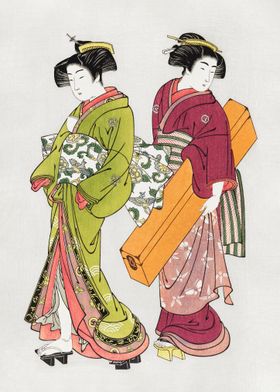 Geisha and a servant