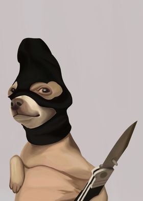 Dog In A Robber Mask