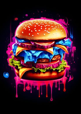 Fantastic neon burger
