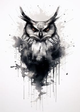 Owl Black And White