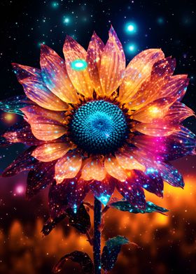 Sunflower Neon Cosmic glow