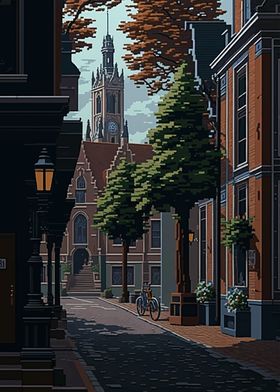 Delft city Pixel Art