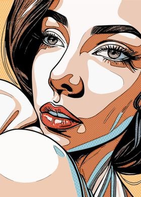 Pop Art Woman Portrait 9