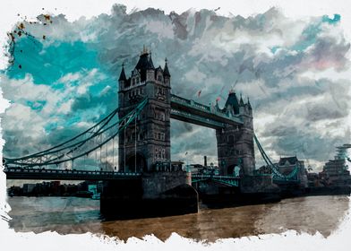 London Bridge watercolor