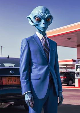 Business Blue Alien