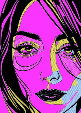 Pop Art Woman Portrait 7