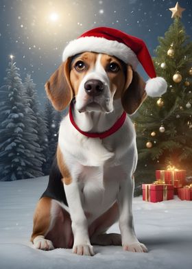 Beagle dog funny christmas