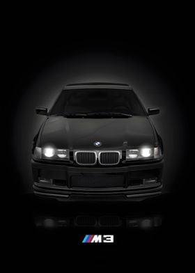 BMW M3 1990 art poster  