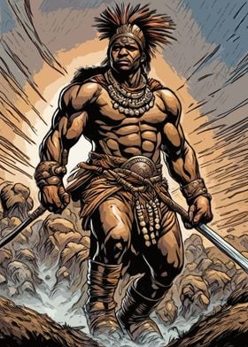 Zulu Tribe Warrior King