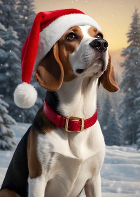 Beagle dog xmas