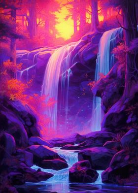 Synthwave Waterfall