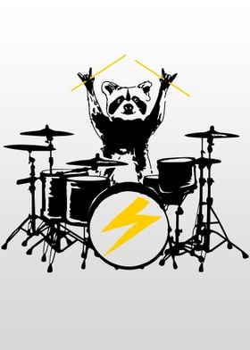 Raccoon Drummer