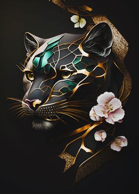 Vintage Flowers Panther