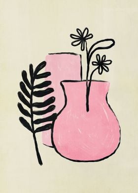 Naive Pink Pottery Art