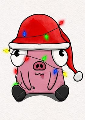 Piggy Claus lights his way