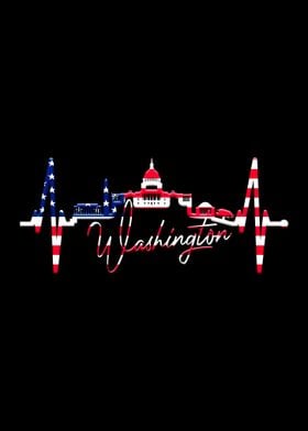 Washington Skyline Heart